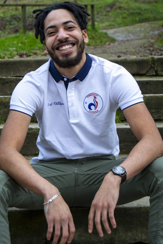 Polo pour homme, coloris noir, style raffiné avec logo La French Power brodé.
